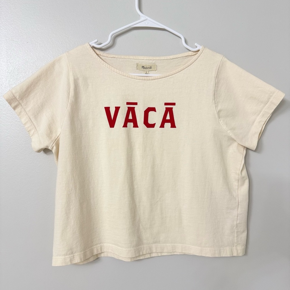 Madewell Vācā White and Red Tee